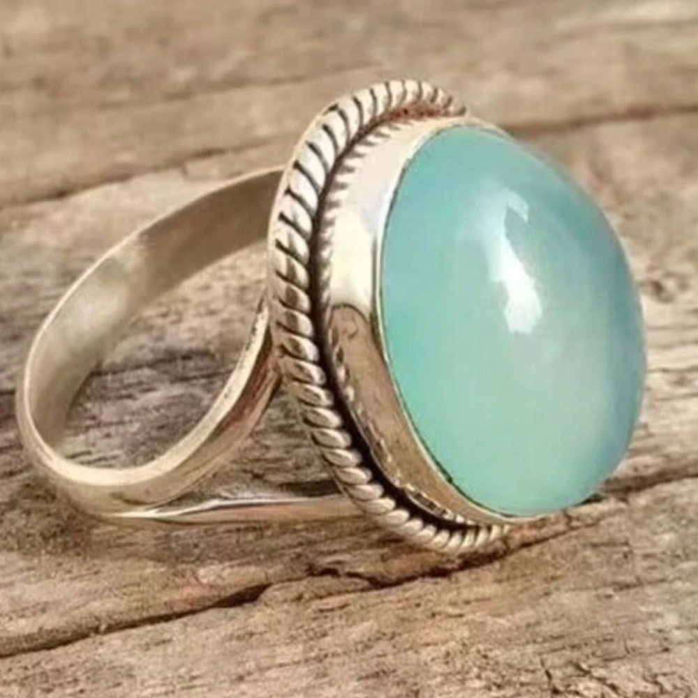 Silver and Blue Gemstone Ring